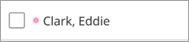 Screenshot of primary job color displayed in a circle beside the employee's name